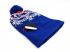 Snowflake Blue Christmas Beanie Hat Light Up - Free Holly Gift Bag - Snazzy Santa