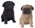 Pug Puppy Dog - Lifelike Ornament Gift - Indoor or Outdoor - Pet Pals - 2 Colours Vivid Arts