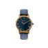Elm Zebrano Wood & Blue Strap Mens Watch - Botanica