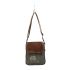 Bicycle Bike Print Canvas & Leather Shoulder Bag