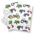 Vintage Modern Tractor Wrapping Paper 2 Sheets & 2 Tags - Arty Penguin