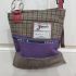 Wilkie Snaffle Bit Pink Leather Purple Brown Tweed Handbag Upcycled - Joey D
