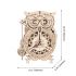 Owl Clock Mechanical Time DIY Wooden Model Kit 3D - 161 Pieces - Fountasia