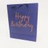 Happy Birthday Navy Blue Gift Bag - Medium 25cm x 21.5cm x 10cm