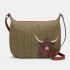 Highland Cow Tweed & Brown Leather Hobo Bag Handbag - Yoshi