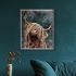 Dougie - Highland Longhorn Cow - 64cm Wall Art Canvas Framed - Charlotte Oakley