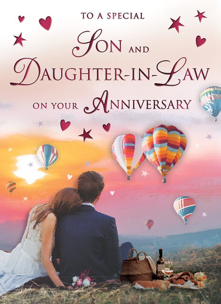Wedding Anniversary Card Son & DaughterinLaw Hot Air Balloon R
