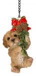 Christmas Hanging Mini Brown Cockapoo Puppy Dog Ornament - Indoor or Outdoor Vivid Arts