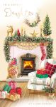Christmas Card - Daughter - Cosy Fireplace - At Home Ling Design