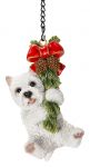 Christmas Hanging Mini West Highland Terrier Puppy Dog Ornament - Indoor or Outdoor Vivid Arts
