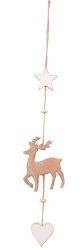 Wooden Stag Hanging Home Christmas Decoration - 2 Colours