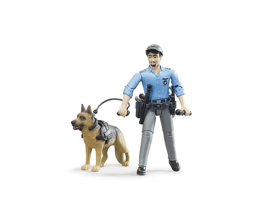 Policeman Figure Dog Bruder 62150 Scale 1 16 Gift Envy