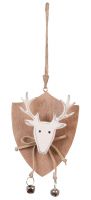 Wooden Stag Head on Shield Home Decoration - 2 Colours