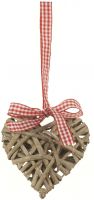 Heart Willow with Gingham Ribbon - Large