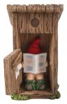 Gnaughty Gnome Naughty Outhouse Toilet Ornament Gift - Indoor or Outdoor - Funny