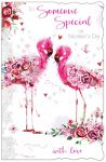 Valentine's Day Card - Large - Someone Special - Flamingo - Glittered - Out of the Blue
