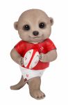 Rugby Player Baby Meerkat Ornament Gift - Indoor or Outdoor - Fun
