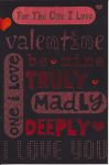 Valentines Day Card - For the One I Love - Red Glitter