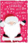 Christmas Card - Daughter - Santa Cute - Glitter - Out of the Blue