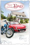 Birthday Card - Dad - Pub Car Motorbike 8 Page Keepsake - 3D Out of the Blue